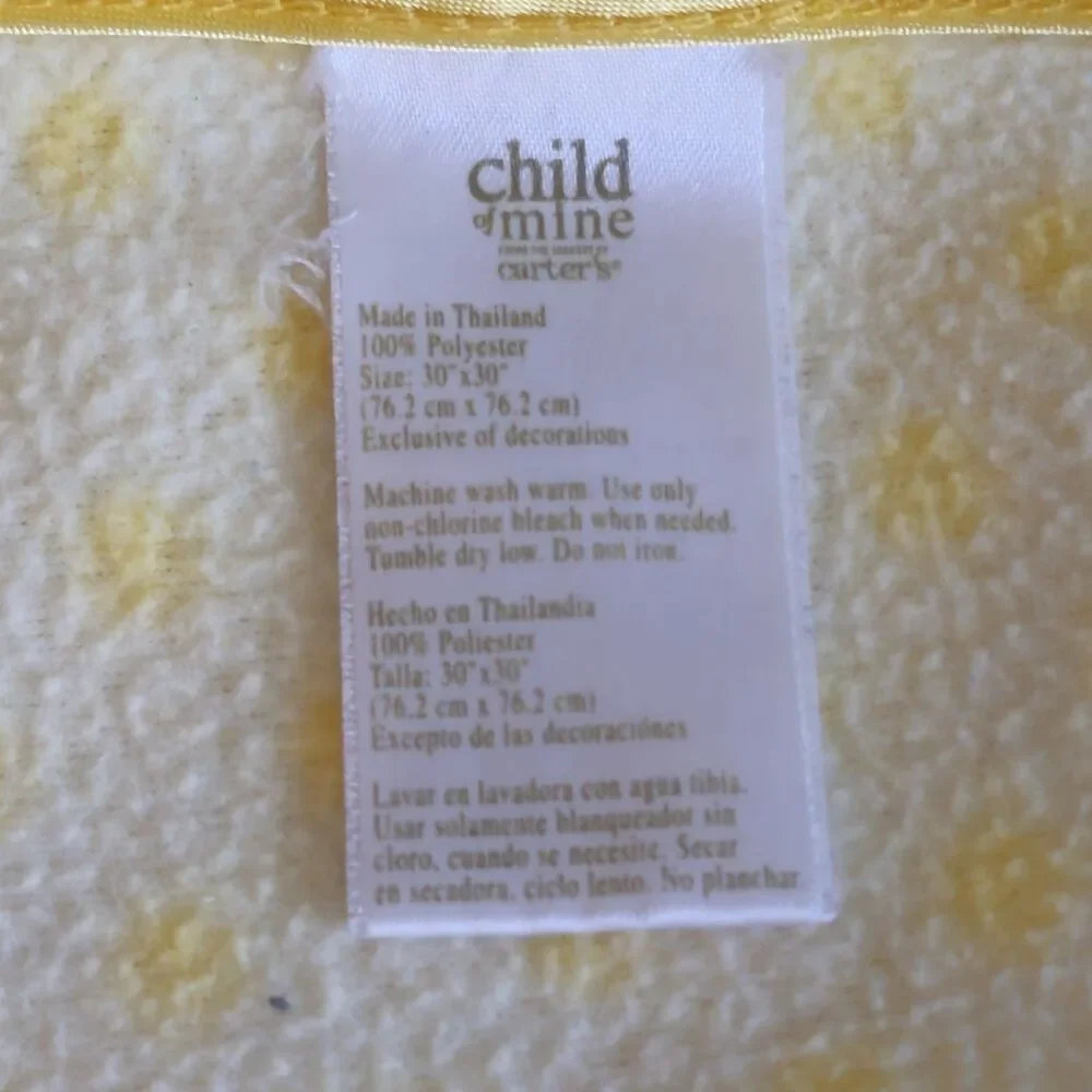 VTG Child‎ of Mine by Carter's Yellow Polka Dot Blue Teddy Fleece Baby Blanket